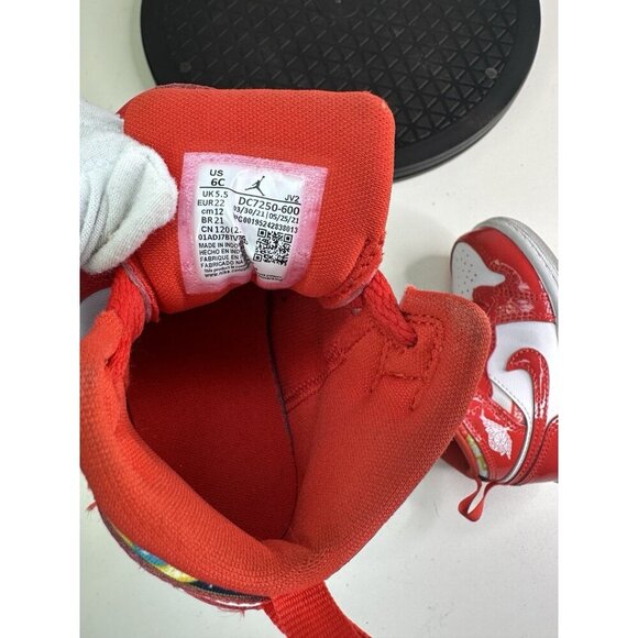 Nike Air Jordan Retro 1 Mid SE 'Barcelona Sweater' Size 6C GS Kids DC7250 600 - Picture 6 of 8